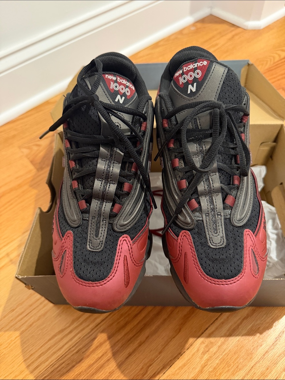 New Balance Men’s 1000 Sneakers in Black and Red